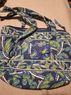 Tanya Lee Quilted Paisley Tote in Navy, Teal & Lime